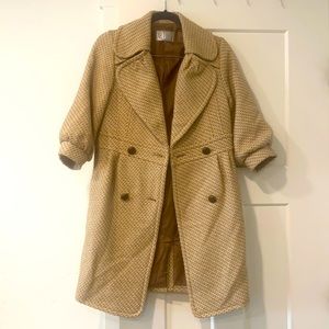 213 Boutique Pea Coat. Camel/Tan color with beautiful texture. Sz.Small.